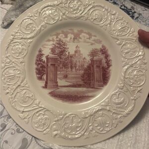 Vintage Cream and Pink Decorative Plate